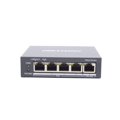 Switch Gigabit PoE+ / No Administrable / 4 Puertos 1000 Mbps PoE+ / 1 Puerto 1000 Mbps Uplink / 35 Watts