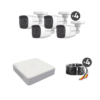 Kit TurboHD 1080p Lite / DVR 4 canales / Audio por Coaxitron / 4 Cámaras Bala de Metal con Micrófono Integrado