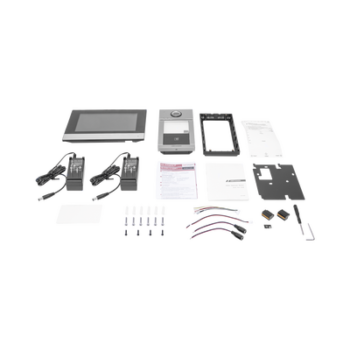 Kit de Videoportero IP PoE Estandar con llamada a App de Smartphone (Hik-Connect) / Apertura con Tarjeta MIFARE / Frente de calle IK08 & IP65 / Soporta 2 puertas