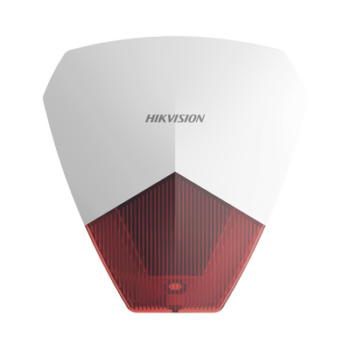 Sirena Estrobo Cableada Hikvision DS-PS1-R / 105 dB / LED Rojo / IP54 / 12V CC / Compatible con Paneles de Alarma