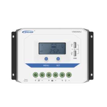 Controlador Solar PWM / 60A / 12/24V/36/48V / Doble USB / Pantalla LCD / Tierra Positivo Común