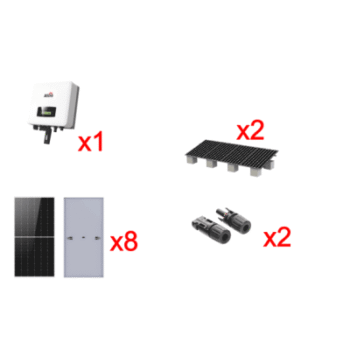Kit Solar Interconexion 5kW 220Vca / Inversor AFORE / 8 Paneles de 645W / Montaje Incluido