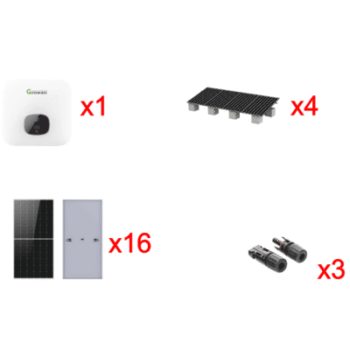 Kit Solar Interconexion  / 10kW  220Vca / Inversor GROWATT / Montaje Incluido