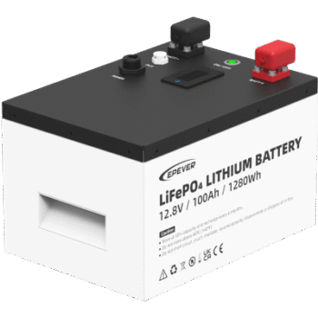 Batería de Litio LiFePO4 12.8Vcc, 100Ah, 1.28KwH, Pantalla LCD para Monitoreo Local, Carcasa Metálica