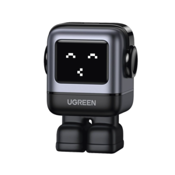 Cargador Mini GaNRobot 30W serie UNO | 1 USB-C de Carga Rápida | Tecnología GaN II | Multiprotocolo PD/QC/SCP/FCA | Carga Inteligente | Pantalla LED | Zapato Magnético Extraíble | Thermal Guard | Color Negro.