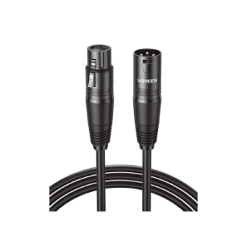 Cable para Micrófono XLR Tipo Canon Macho a Hembra / 10 Metros / Plug & Play / Antiinterferencias / Triple Blindaje / Alta Calidad / Color Negro