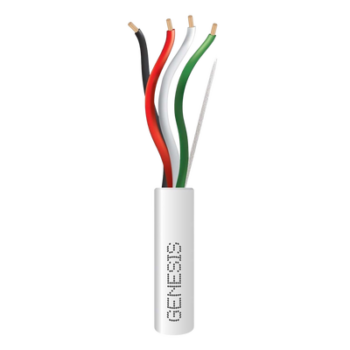 Bobina de 152 Metros (500 Pies) / Cable de Cobre / 4 x 18 AWG / Riser / Color Blanco / Para Aplicaciones de Alarmas de Intrusión/Control de Acceso/ Automatización / Interfonos y Tv Porteros