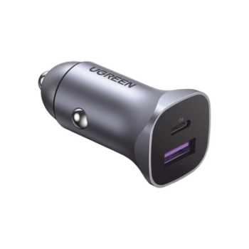 Cargador de Auto 30W | 2 Puertos USB-A y USB-C | Carga Rápida | Compatible con Vehículos de 12 y 24 VCD | PD3.0, QC4.0, SCP, PPS | Indicador Led | Diseño Compacto | Chip Inteligente | Caja de Aluminio