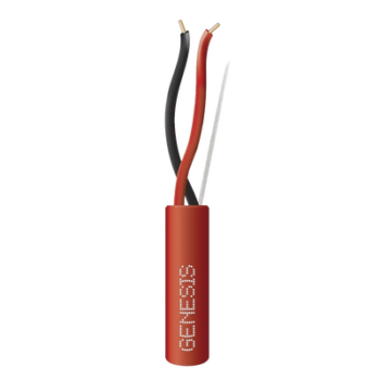 Bobina de 305 Metros (1000 Pies) / Alambre de Cobre / 2 x 16 AWG / Riser / Tipo FPLR, CL3R, C (UL) FT4 / Color Rojo / Para Aplicaciones en Sistemas de Detección de Incendio y Sistemas de Evacuación