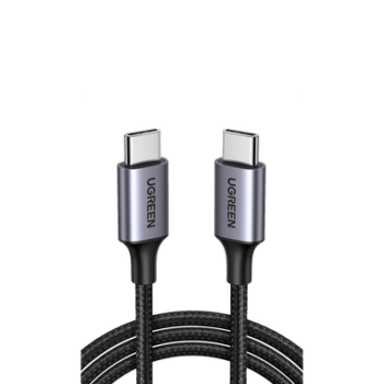 Cable USB-C a USB-C | 2 Metros (6.56 Pies) | Transferencia de Datos de 480 Mbps | Carga Rápida de Hasta 60W | QC 4.0/3.0/2.0 | PD3.0 | FPC | AFC | Protección Integrada | Caja de Aluminio | Nylon Trenzado | Color Negro