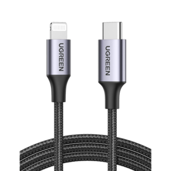 Cable USB-C a Lightning | 2 Metros (6.56 Pies) | Certificado MFi | Carga Rápida 60W | 480 Mbps | Conector C94 | Adecuado para iPhone, iPad y iPod | Protección Integrada | Caja de Aluminio | Nylon Trenzado | Color Negro