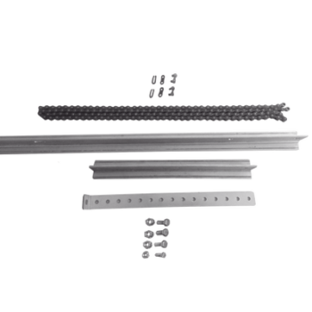 Extensión de Riel Tipo T para Portones / 1 Metro / Cadena de Alta Resistencia 2 mts / Conector Modular para Múltiples Secciones / Compatible con ACCESSRAILT3 / Bracket y Tornillería Incluidos