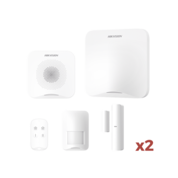 (AX HOME) KIT de Alarma AX HOME / Incluye: 1 Hub con batería de respaldo / 1 Llavero / 1 PIR / 2 Contactos Magnéticos / 1 Sirena / Wi-Fi / 3G/4G / Compatible con Hik-Connect P2P y Hik-Partner PRO