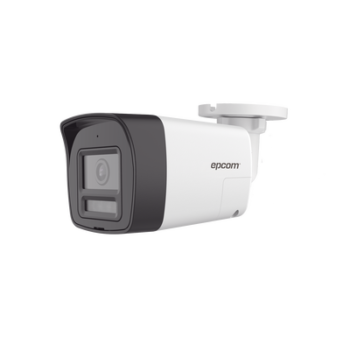 [Audio Bidireccional + Dual Light + ColorVu] Bala TURBOHD 4K (8 Megapixel) / Lente 2.8 mm / 30 mts IR EXIR + 20 mts Luz Blanca / Micrófono y Bocina Integrado / Exterior IP67 / Metal / dWDR