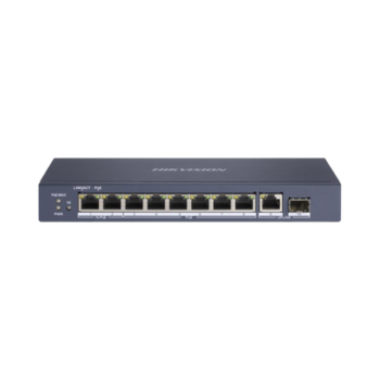 Switch PoE+ / No Administrable / 7 Puertos 1000 Mbps 802.3 af/at (30 W) / 2 Puertos 1000 Mbps Hi-PoE (90 W) / 1 Puertos 1000 Mbps Uplink / 1 Puerto SFP / Modo Extendido hasta 300 Metros / 110 Watts