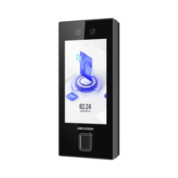 Terminal Facial MinMoe DS-K1T344MBFWX-E1 / Lector de Huellas y Tarjetas MIFARE / 3000 Rostros / 3000 Huellas / Pantalla 4.5" / Hik-Connect Teams / IP65 / PoE WiFi / HIK-IA / SIP