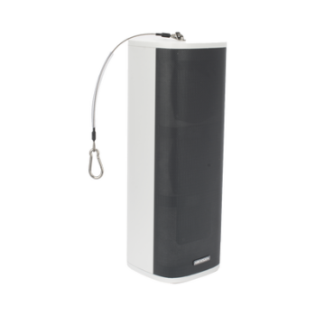 Bocina (Altavoz IP) | Tipo Columna | 60 Watts | No requiere amplificador | Exterior IP66 | Entrada de alarma | Voceo en tiempo real | Calendarización de audios | Micrófono y altavoz integrado