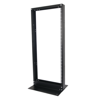 Rack de 2 Postes, Estándar 19", 24 Unidades, Fabricado en Acero, Base "L" para Anclar a Piso.