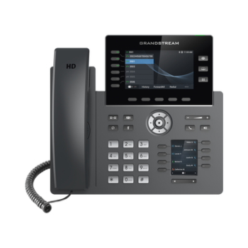 Teléfono IP Wi-Fi, Grado Operador, 6 líneas SIP con 6 cuentas, pantalla a color 4.3", puertos Gigabit, Bluetooth, PoE, codec Opus, IPV4/IPV6 con gestión en la nube GDMS