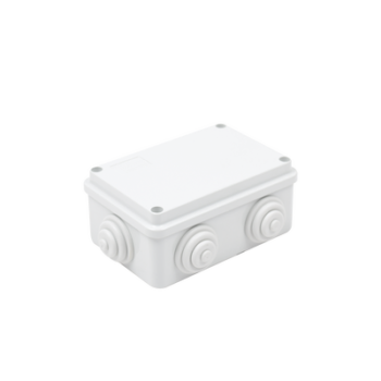 Caja Estanca de PVC Para Derivación y Conexión, 6 Entradas, Tapa Atornillada, 120x80x50 mm (Área interna), Uso Exterior IP55, Material que no Propaga el Fuego y Libre de Hálogenos