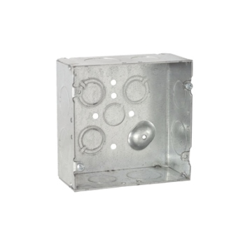 Caja Cuadrada 4 11/16" x 4 11/16"/ Profundidad 2- 1/8"/ 4 Entradas 1", 4 Entradas 3/4", 1 Entrada 1/2" y 3 TKO (1/2"-3/4").