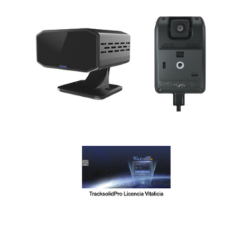 KIT Dashcam con sistema de control ADAS (asistencia de manejo) y Camara DMS con IA (JC170) / Multiples alarmas /Comunicación dos vías / ideal para flotas vehiculares / Facil instalacio / Incluye licencia vitalicia plataforma TrackSolidPro