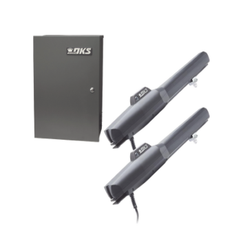 Kit de Operadores Abatibles 6006 de Doorking / Para Puertas de Hasta 5.5 Metros / Soporta Respaldo de Baterias