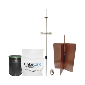 Kit pararrayo LinkedPro básico. Ideal para la protección de mástiles y postes.