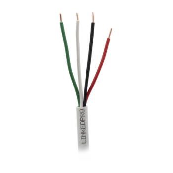 Bobina de Cable 305 Metros (1000 Pies): 4 x 22 AWG, Color Blanco, CM, Para Sistemas de Seguridad y Alarmas