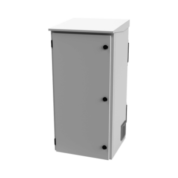 Gabinete de Exterior con Rack de 19" de 24U con Ventiladores y Termostato, Se envía el Gabinete Armado (Montaje a poste o torre se vende por separado).