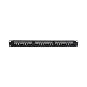 Panel de Parcheo de Impacto (110) Blindado (STP) de 24 Puertos Cat6, 19 Pulgadas