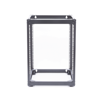 Rack Abierto de 4 Postes Instalación Pared o Piso de 14 Unidades, Ideal para Equipo de Audio!