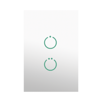 (ZWAVE) Interruptor On/Off panel táctil touch inalámbrico Zwave Plus 2 botones. Compatible con Hubitat HC8, Álula  M2M, otro