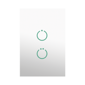 (ZWAVE) Interruptor On/Off panel táctil touch inalámbrico Zwave Plus 2 botones. No requiere cable neutro, Compatible con Hubitat HC8, Álula  M2M, otros