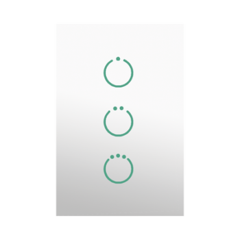 (ZWAVE) Interruptor On/Off panel táctil touch inalámbrico Zwave Plus 3 botones. Compatible con Hubitat HC8, Álula  M2M, otro