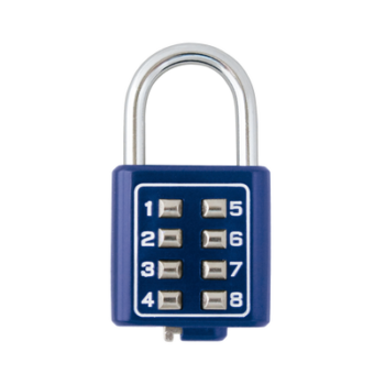 Candado Digital de Combinación M35 / No Requiere Llave / Combinación única integrada por 4 dígitos / Color Azul.