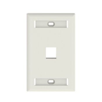 Placa de Pared Vertical, Salida Para 1 Puerto Keystone, Con Espacios Para Etiquetas, Color Blanco