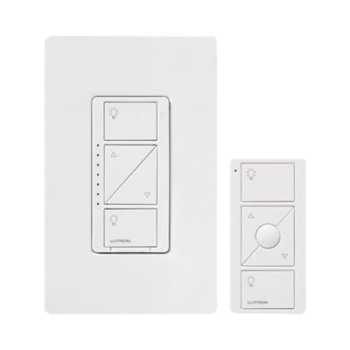 Kit de atenuador de pared inteligente sin cable neutro con control remoto Pico y placa Claro, 600 W incandescente/halógeno o 150 W LED atenuable, Caseta Wireless