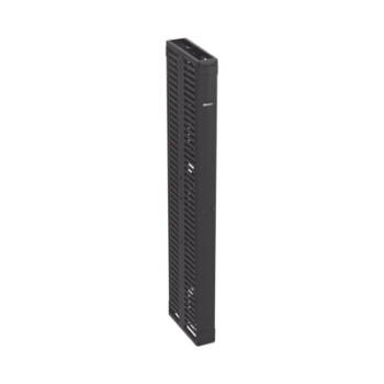 Organizador Vertical PatchRunner™, Doble (Frontal y Posterior), Para Rack Abierto de 45 Unidades, 6in de Ancho, Color Negro