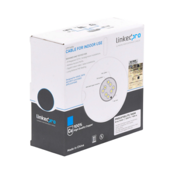 Bobina de Cable de 100 Metros (328.08 Pies), Cat5e, 24 AWG, Color Gris, UL, para Aplicaciones en Videovigilancia, Redes de Datos. Uso Interior