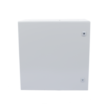 Gabinete de Acero IP66 Uso en Intemperie (600 x 600 x 300 mm) con Placa Trasera Interior Metálica y Compuerta Inferior Atornillable (Incluye Chapa y Llave T).
