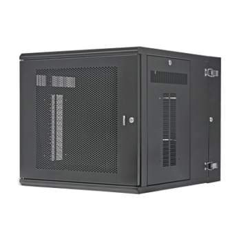Gabinete PanZone de Montaje en Pared, de 19in, Puerta Perforada, 12 UR, 762mm de Profundidad, Color Negro