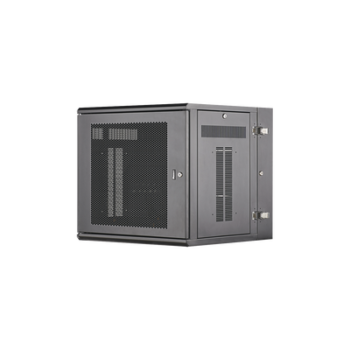 Gabinete PanZone de Montaje en Pared, de 19in, Puerta Ventilada, 12 UR, 635mm de Profundidad, Color Negro