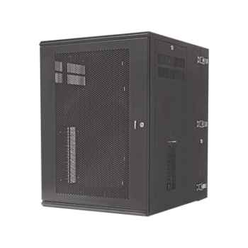 Gabinete PanZone de Montaje en Pared, de 19in, Puerta Ventilada, 18 UR, 762mm de Profundidad, Color Negro