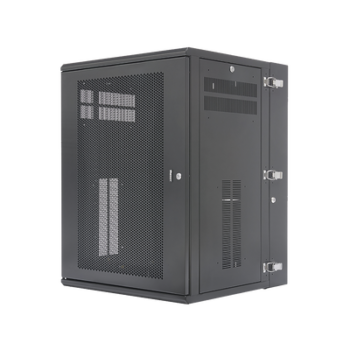 Gabinete PanZone de Montaje en Pared, de 19in, Puerta Ventilada, 18 UR, 635mm de Profundidad, Color Negro
