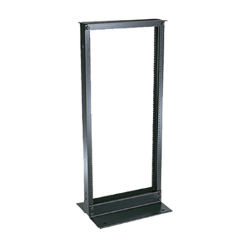 Rack de Dos Postes Estándar de 19 in, Rieles Numerados y Roscados #12-24, Fabricado en Aluminio, 24 Unidades de Rack, Color Negro