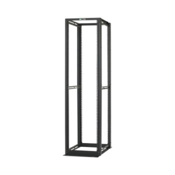 Rack de Cuatro Postes Estándar de 19", Rieles Numerados y Roscados #12-24, Profundidad Máxima de 30 in, 45 Unidades de Rack, Color Negro