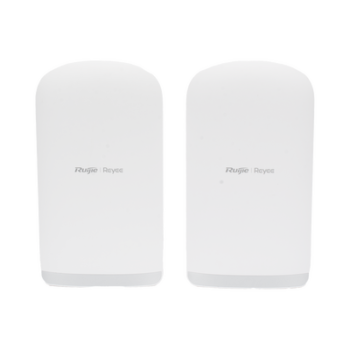 Kit Punto a Punto Ruijie RG-EST350G / Wi-Fi 5 (802.11ac Wave2) 867 Mbps / Antena 16 dBi MIMO 2x2 MU-MIMO / 3 Puertos Gigabit / Alcance 5 km (16,404 ft) / IP55 / Administración Cloud
