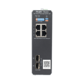 Switch Industrial PoE+ hasta 180 watts , Ideal para temperaturas Extremas y protección contra descargas, 1 puerto PoE++ 60W y 3 puertos PoE+ 30W, 2 SFP Uplink