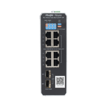 Switch Industrial PoE+ hasta 300 watts , Ideal para temperaturas Extremas y protección contra descargas, 1 puerto PoE++ 60W y 7 puertos PoE+ 30W, 2 SFP Uplink